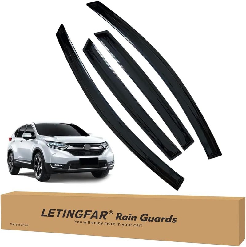 LETINGFAR حواجز المطر للنوافذ لسيارة هوندا CRV 2012 2013 2014 2015 2016، واقيات الرياح، ظلال التهوية لسيارة هوندا CRV - Image 1